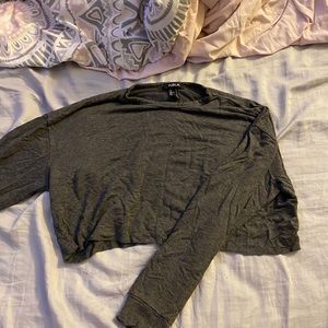 Grey LongSleeve Cropped Top